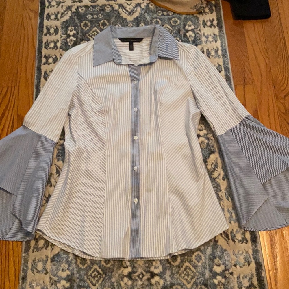 Button up, bell-sleeve blouse. WHBM